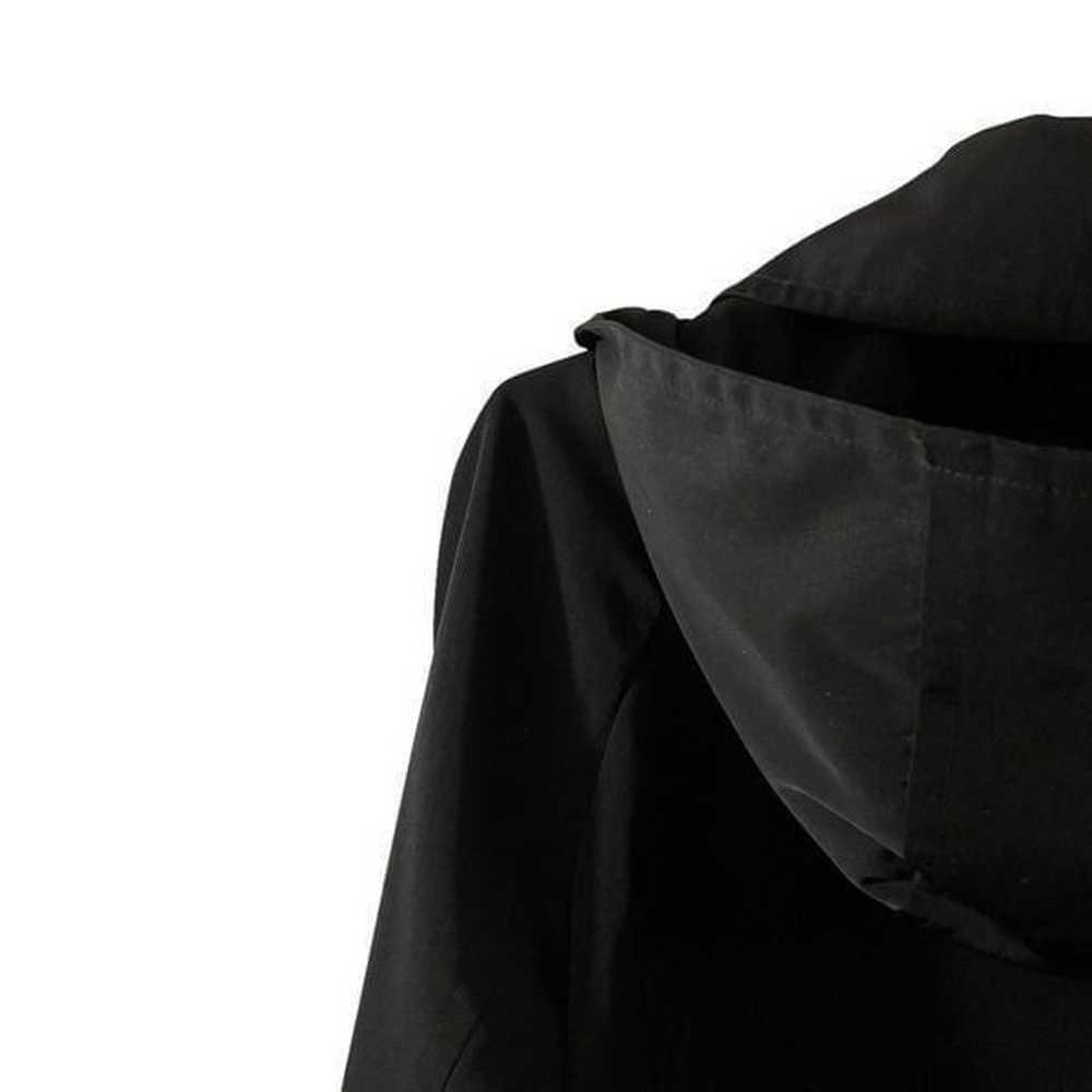 London Fog Black Hooded Raincoat Jacket Size MED - image 6