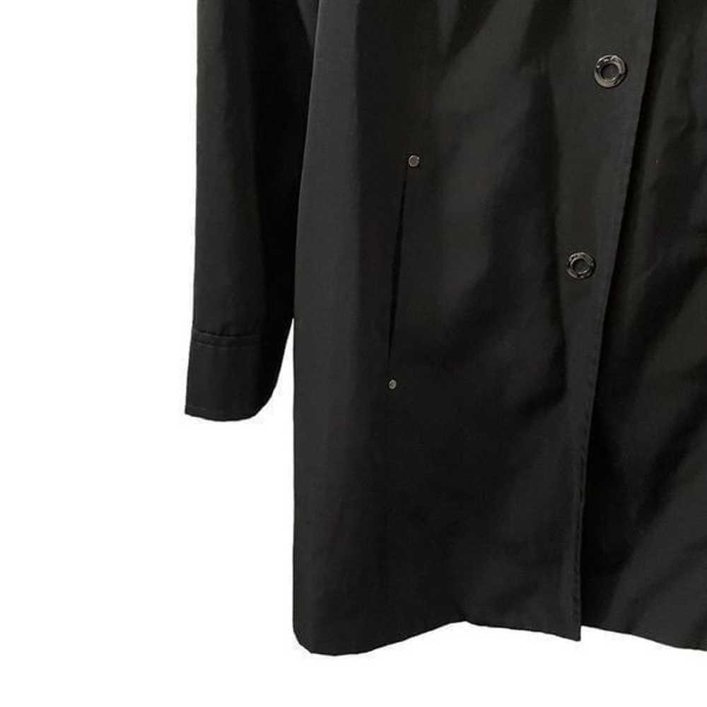 London Fog Black Hooded Raincoat Jacket Size MED - image 7