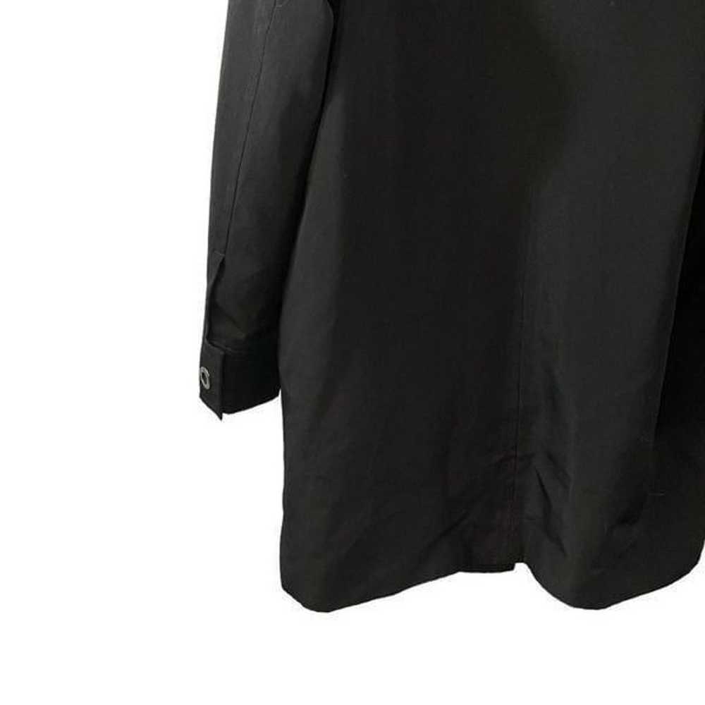 London Fog Black Hooded Raincoat Jacket Size MED - image 9