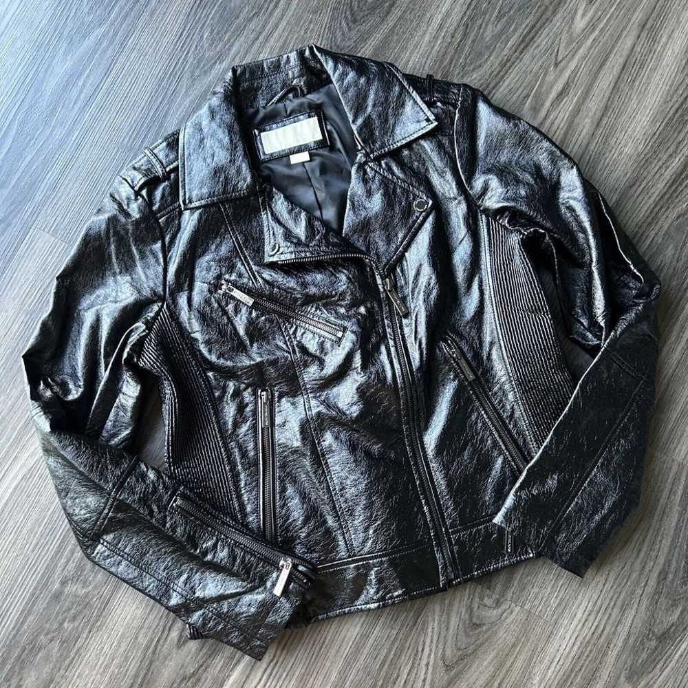 Michael Kors Faux Leather Biker Jacket Women's Si… - image 1