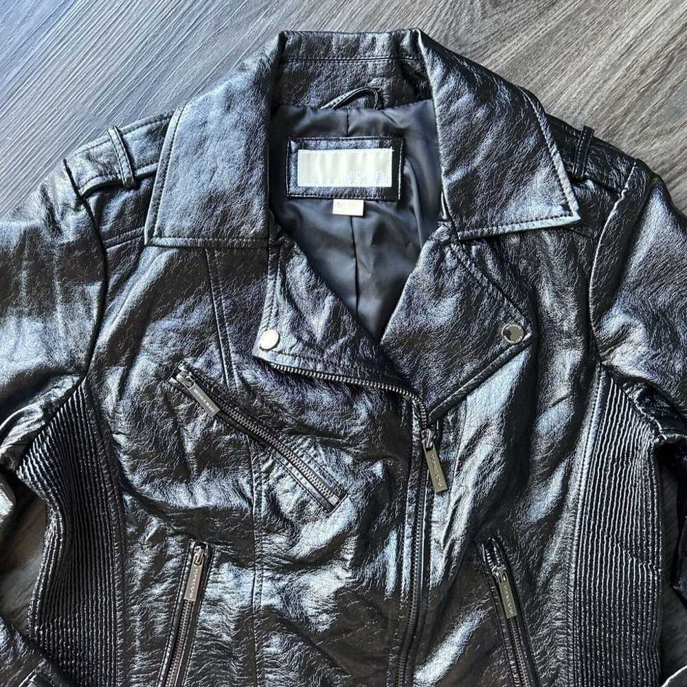 Michael Kors Faux Leather Biker Jacket Women's Si… - image 3