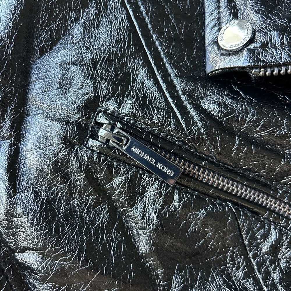 Michael Kors Faux Leather Biker Jacket Women's Si… - image 4