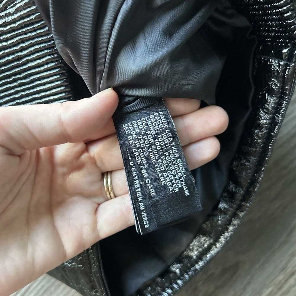Michael Kors Faux Leather Biker Jacket Women's Si… - image 8