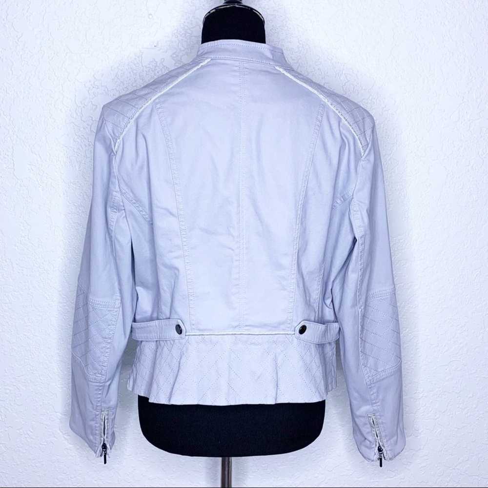 WHBM light gray full zip moto style jacket size 16 - image 2