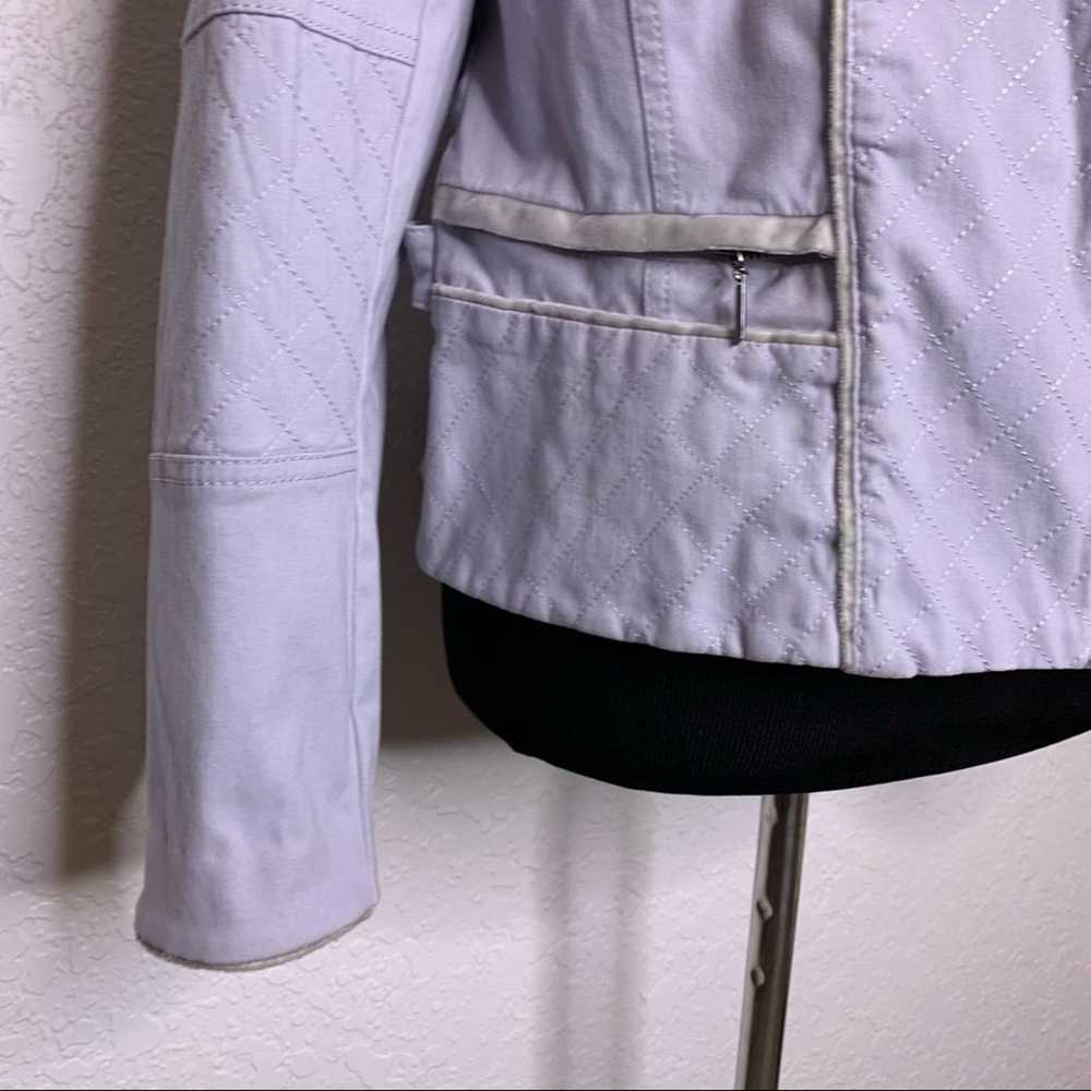 WHBM light gray full zip moto style jacket size 16 - image 6