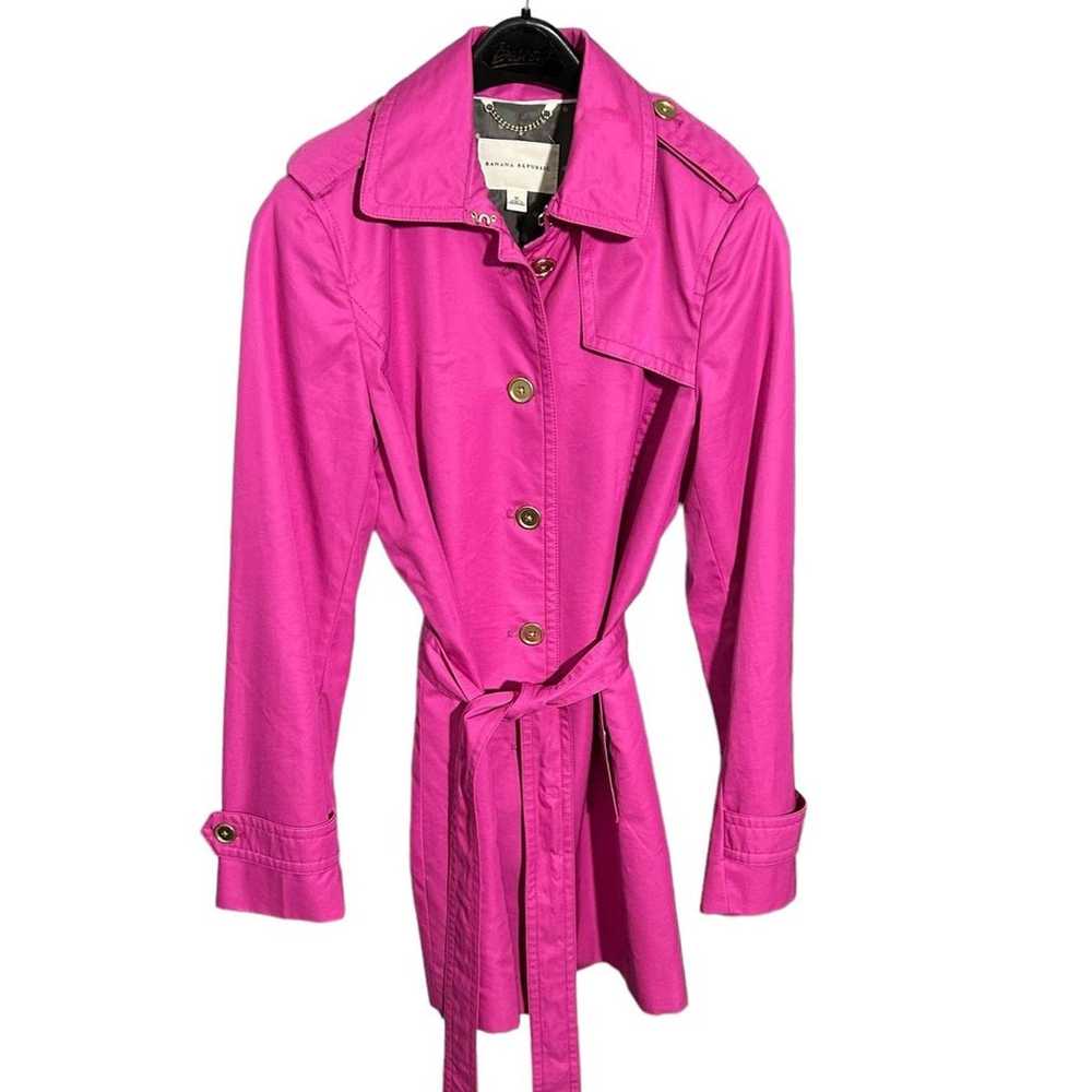 Banana Republic Women's (M) Pink Belted Trench Co… - image 1