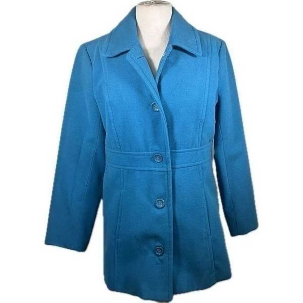 Erin London Jewel Tone Teal Long Pea Coat Jacket … - image 1