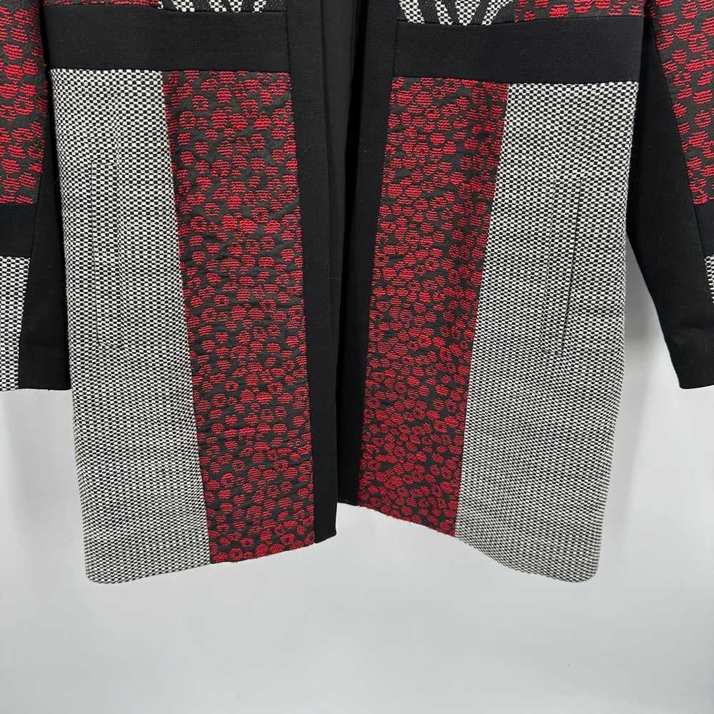 CHICO'S Black Red Gray Long Line Mixed Media Dust… - image 6