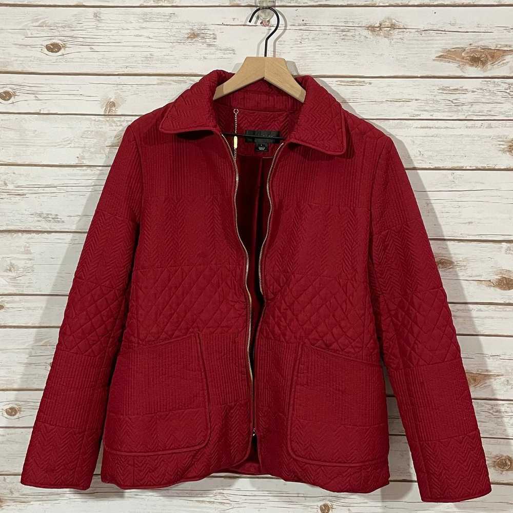 St. John Quilted Zip Front Jacket - Red - Large - image 12
