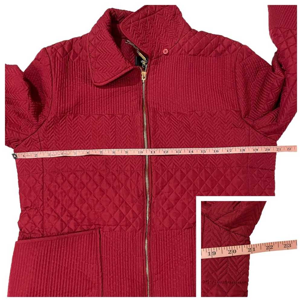 St. John Quilted Zip Front Jacket - Red - Large - image 4