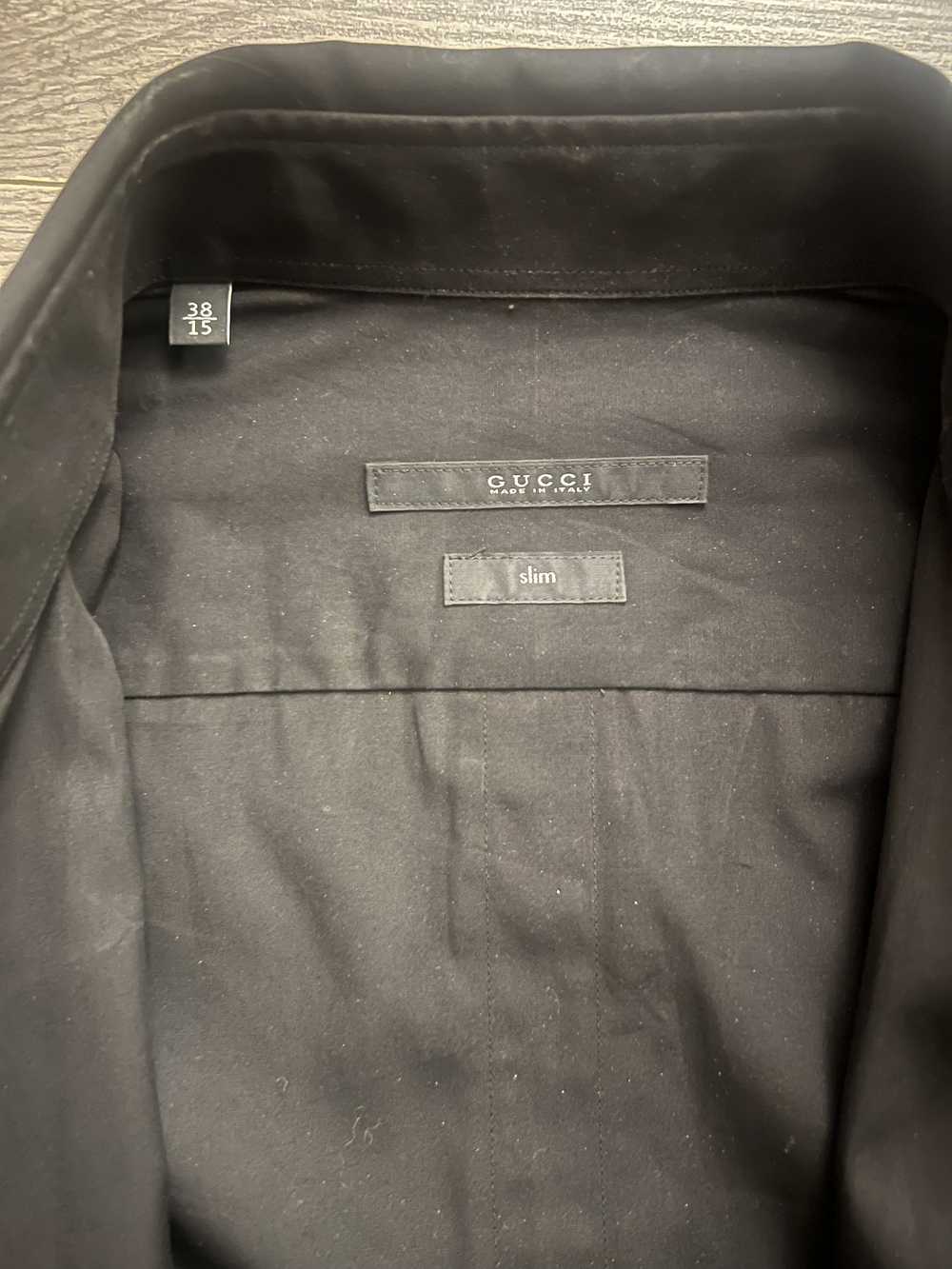 Gucci Black dress shirt slim small 38 / 15 - image 3