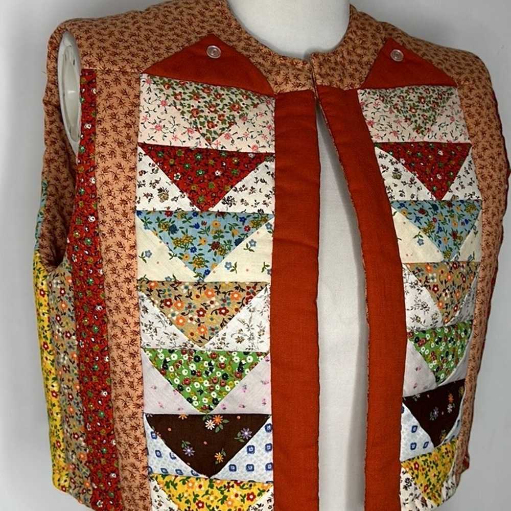 Vintage Handmade 60s Patchwork Mini Vest - image 4