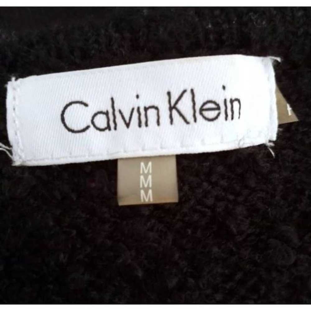 CALVIN KLEIN BLACK ASYMMETRICAL TEXTURED KNIT WOO… - image 3