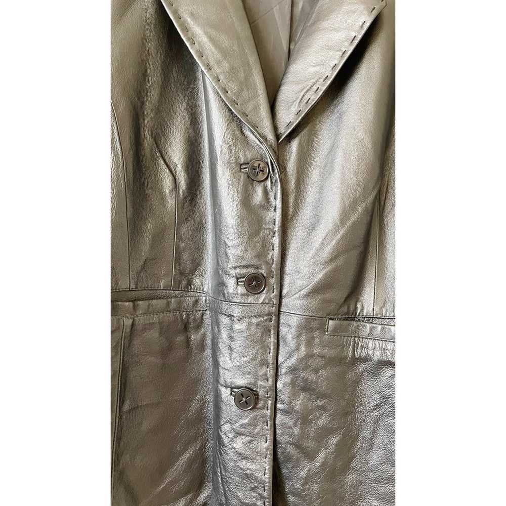 Venezia Jeans Genuine Leather Jacket Blazer Style… - image 12
