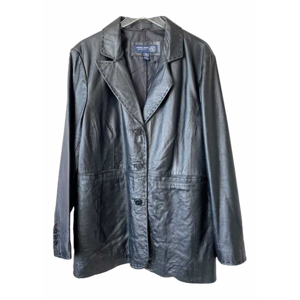 Venezia Jeans Genuine Leather Jacket Blazer Style… - image 1