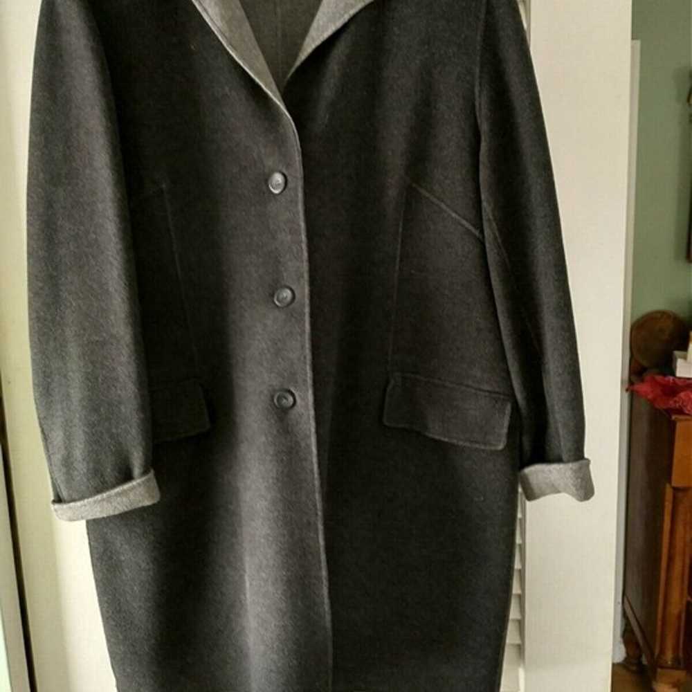 CoVtg. J.Jill Grey Doublecloth Wool blend Coat/Si… - image 6