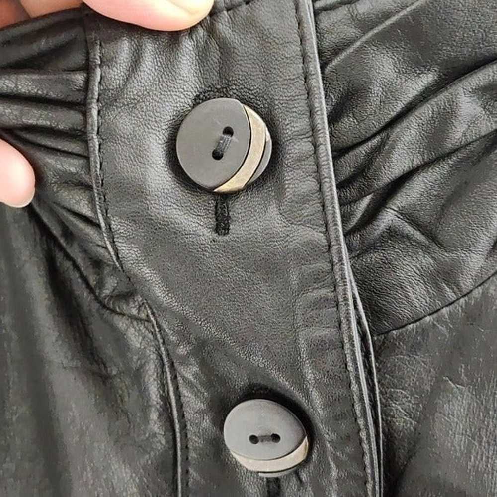 Vintage Pelle Black Leather Jacket Mock Neck Wome… - image 4