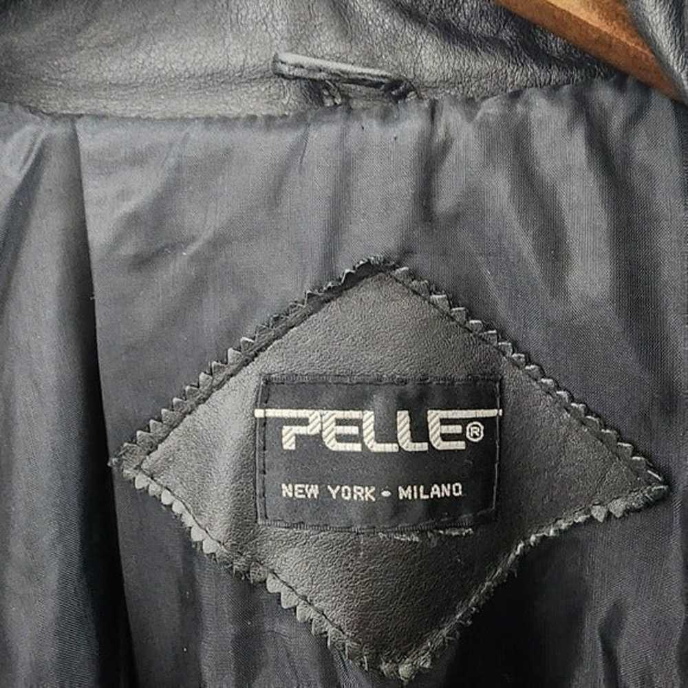 Vintage Pelle Black Leather Jacket Mock Neck Wome… - image 5