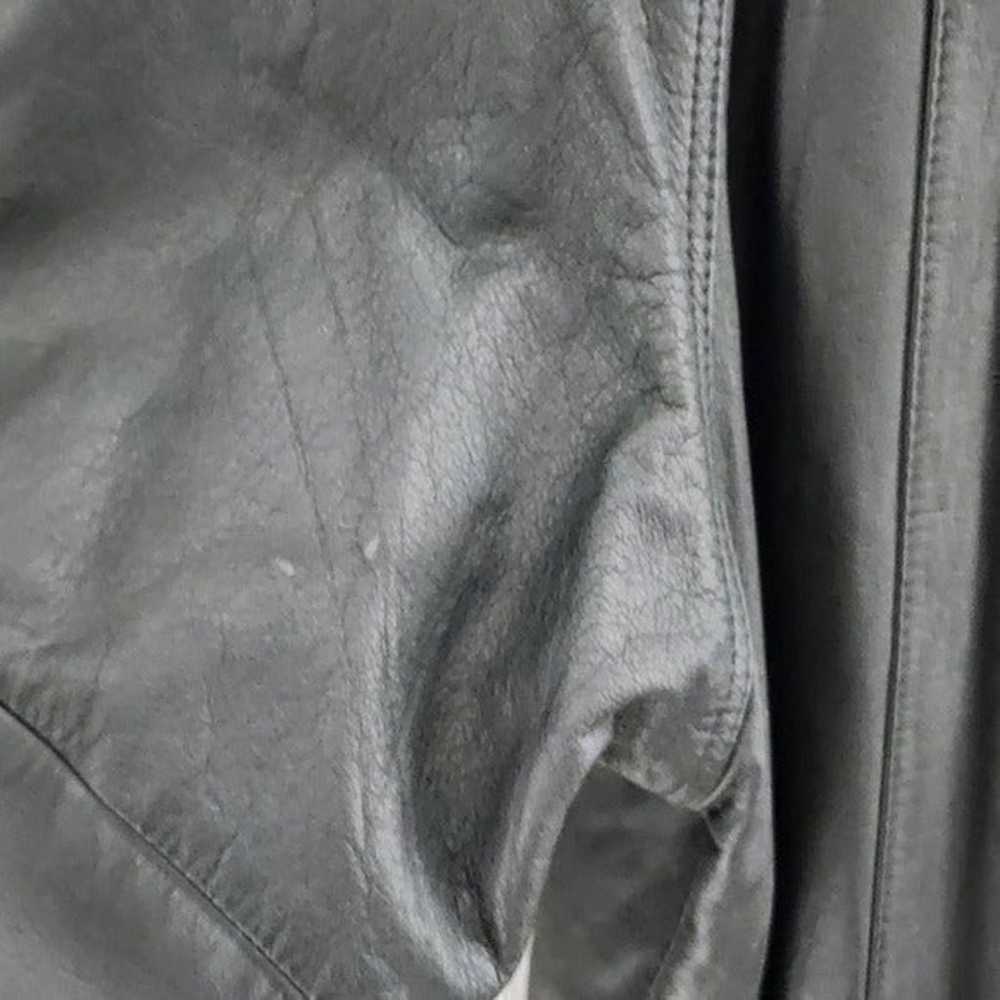 Vintage Pelle Black Leather Jacket Mock Neck Wome… - image 7