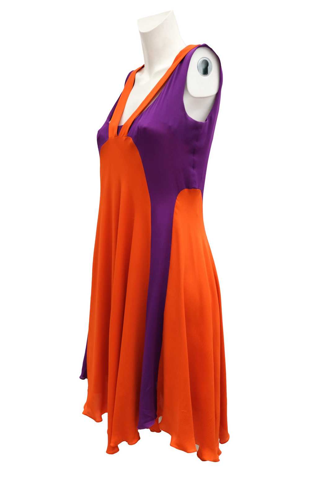 Eley Kishimoto Sun Dress in Orange and Purple Sil… - image 2