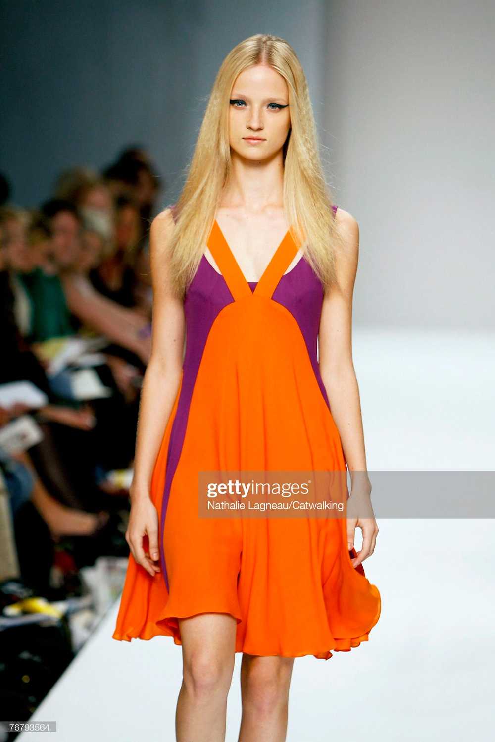 Eley Kishimoto Sun Dress in Orange and Purple Sil… - image 7