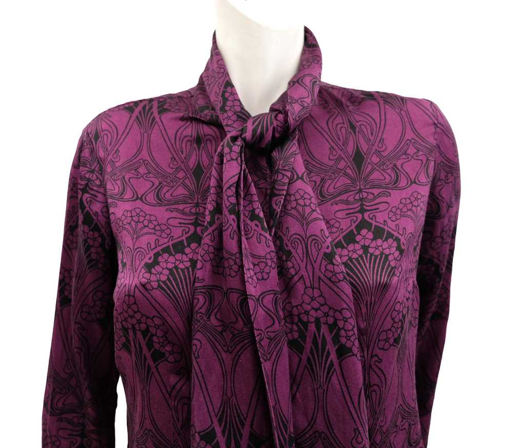 Liberty Vintage Tie Neck Blouse in Purple Art Nou… - image 2