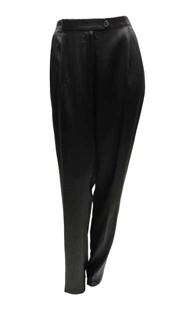 Lanvin Eté 2006 Formal Trousers in Black Silk, UK… - image 1