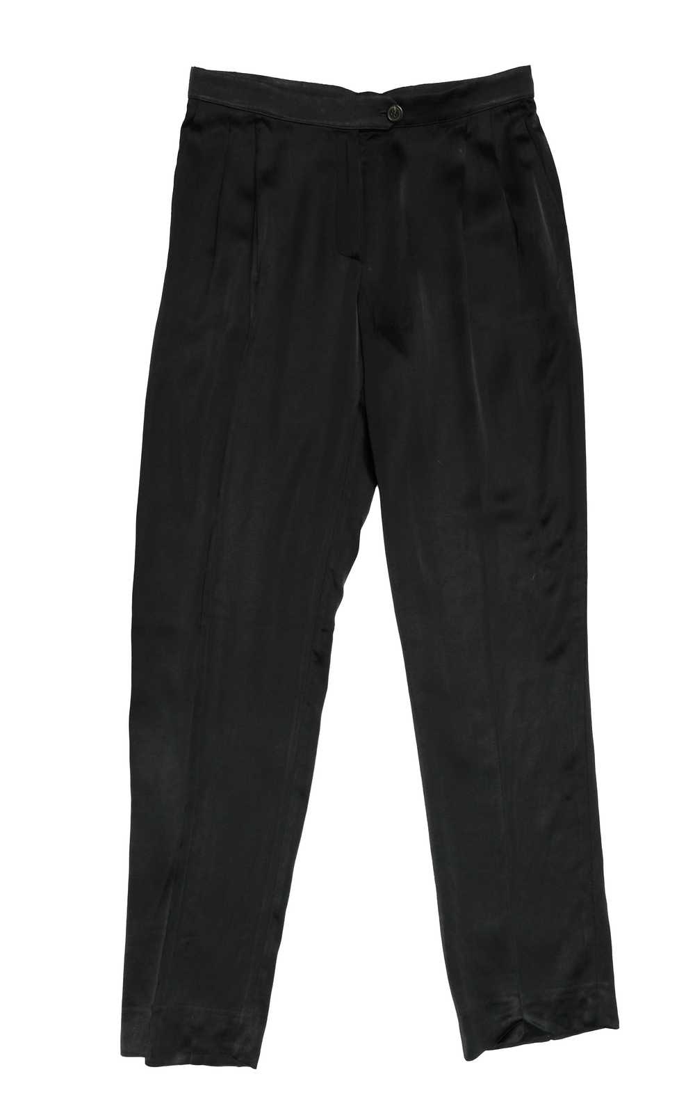 Lanvin Eté 2006 Formal Trousers in Black Silk, UK… - image 3