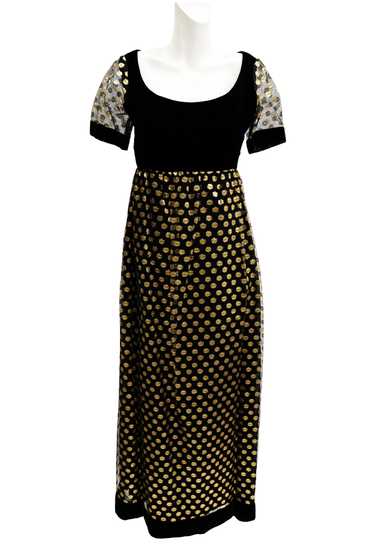 Belinda Bellville Empire Maxi Dress in Black Velv… - image 1