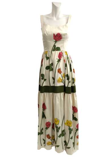 Frank Usher Vintage Sleeveless Tiered Dress in Ros