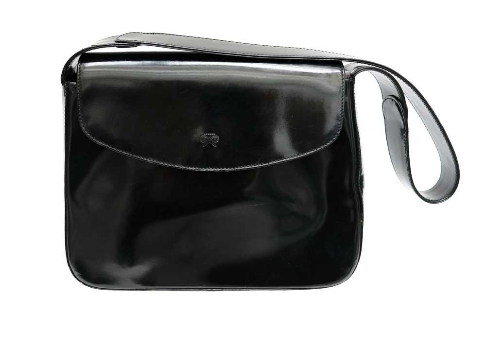 Anya Hindmarch Shoulder Bag in Black Patent Leath… - image 1