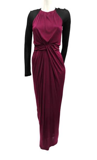 Hugo Boss Burgundy Floor Length Gown with Black Sl