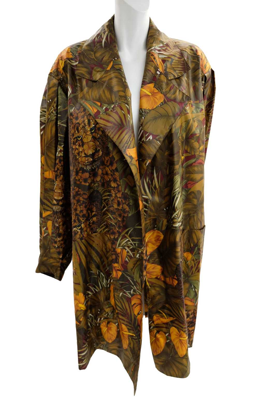 Salvatore Ferragamo Jungle Print Swing Coat, One … - image 1