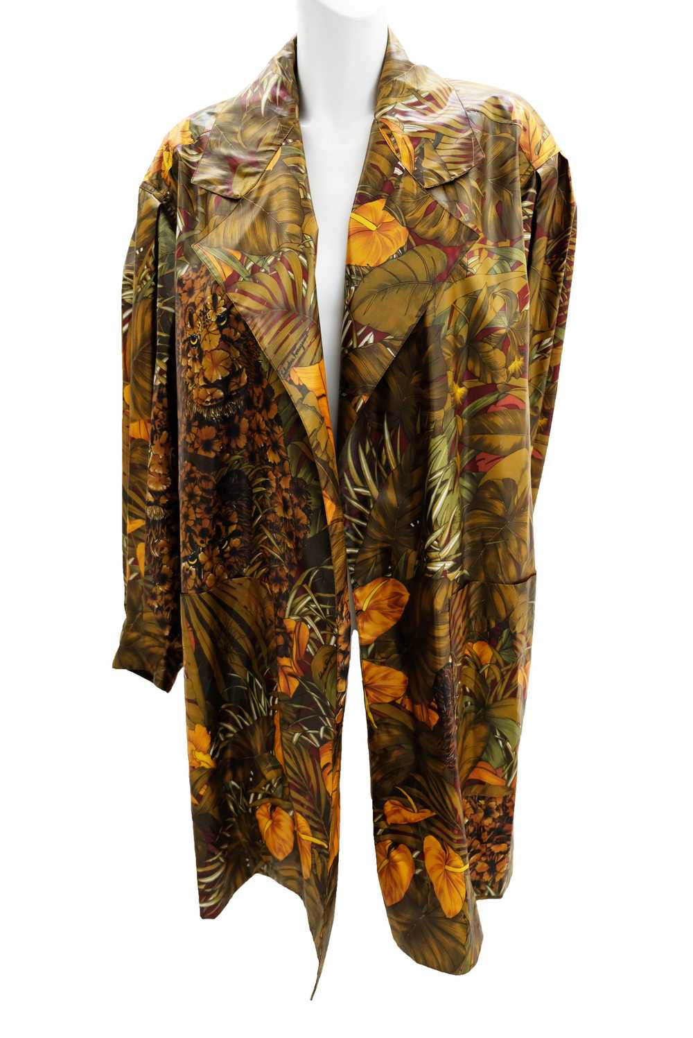 Salvatore Ferragamo Jungle Print Swing Coat, One … - image 2