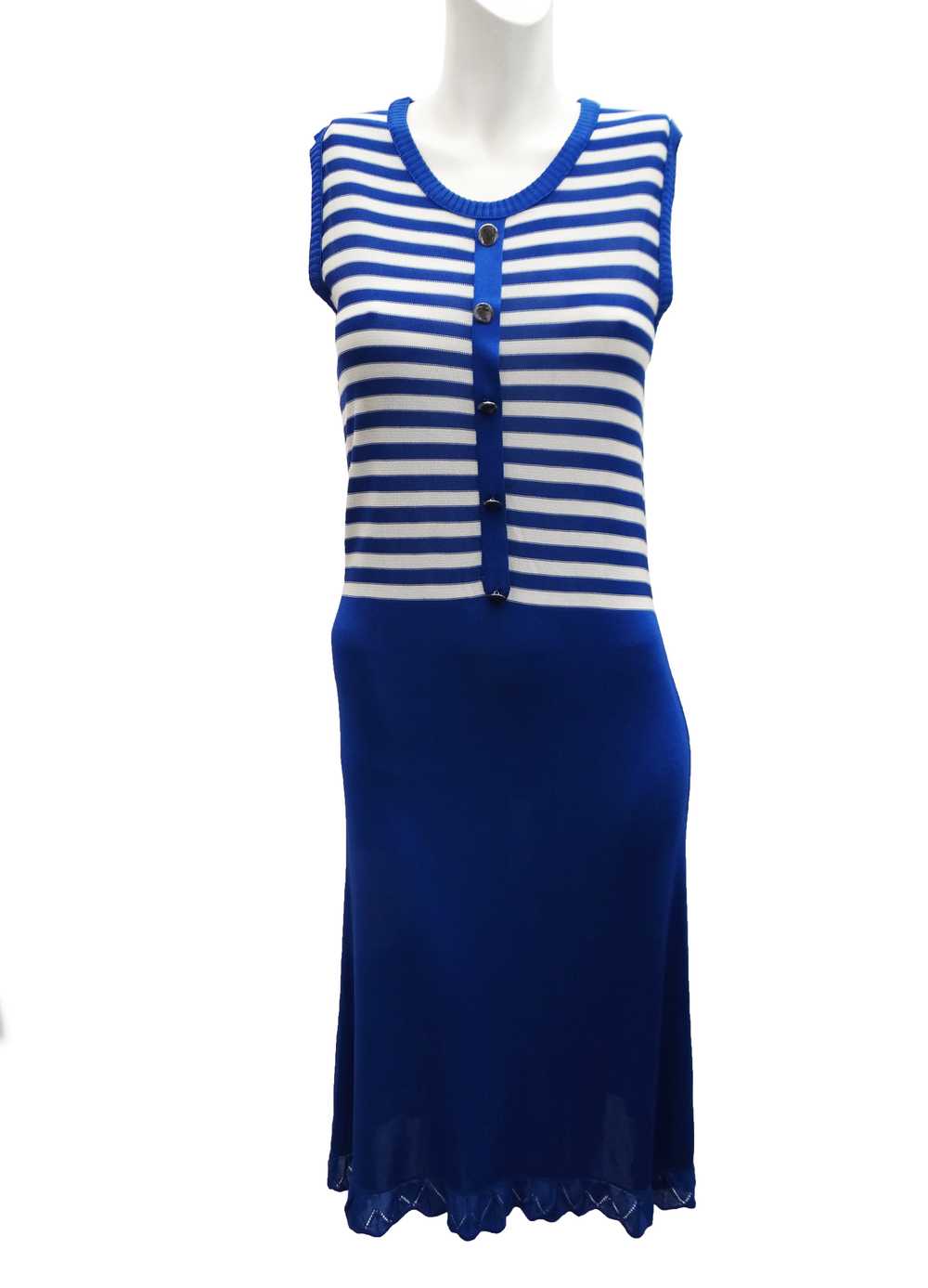 Sonia Rykiel Knitted Dress with Striped Top, UK12 - image 1