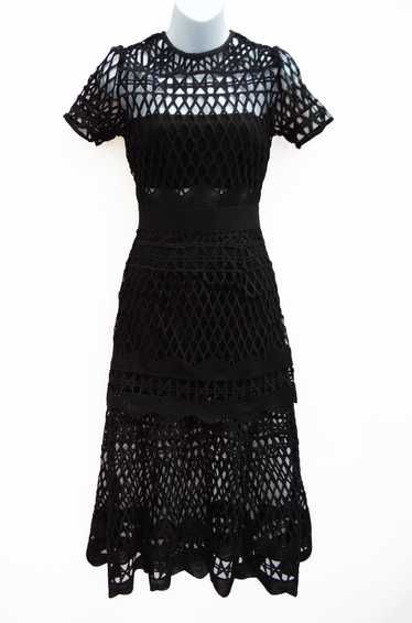 Self Portrait Cutwork Lace Layered Dress, UK6