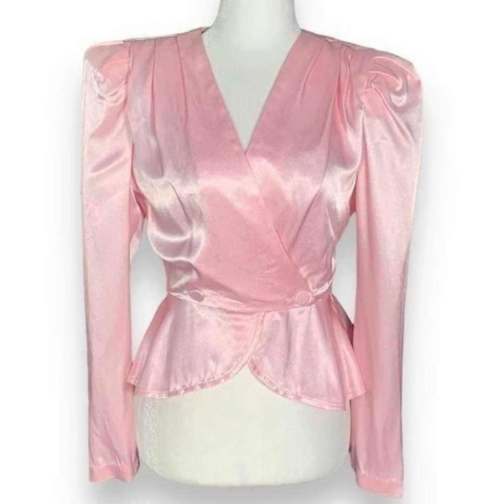 Vintage All That Jazz Jacket Pink Satin Padded Sh… - image 12