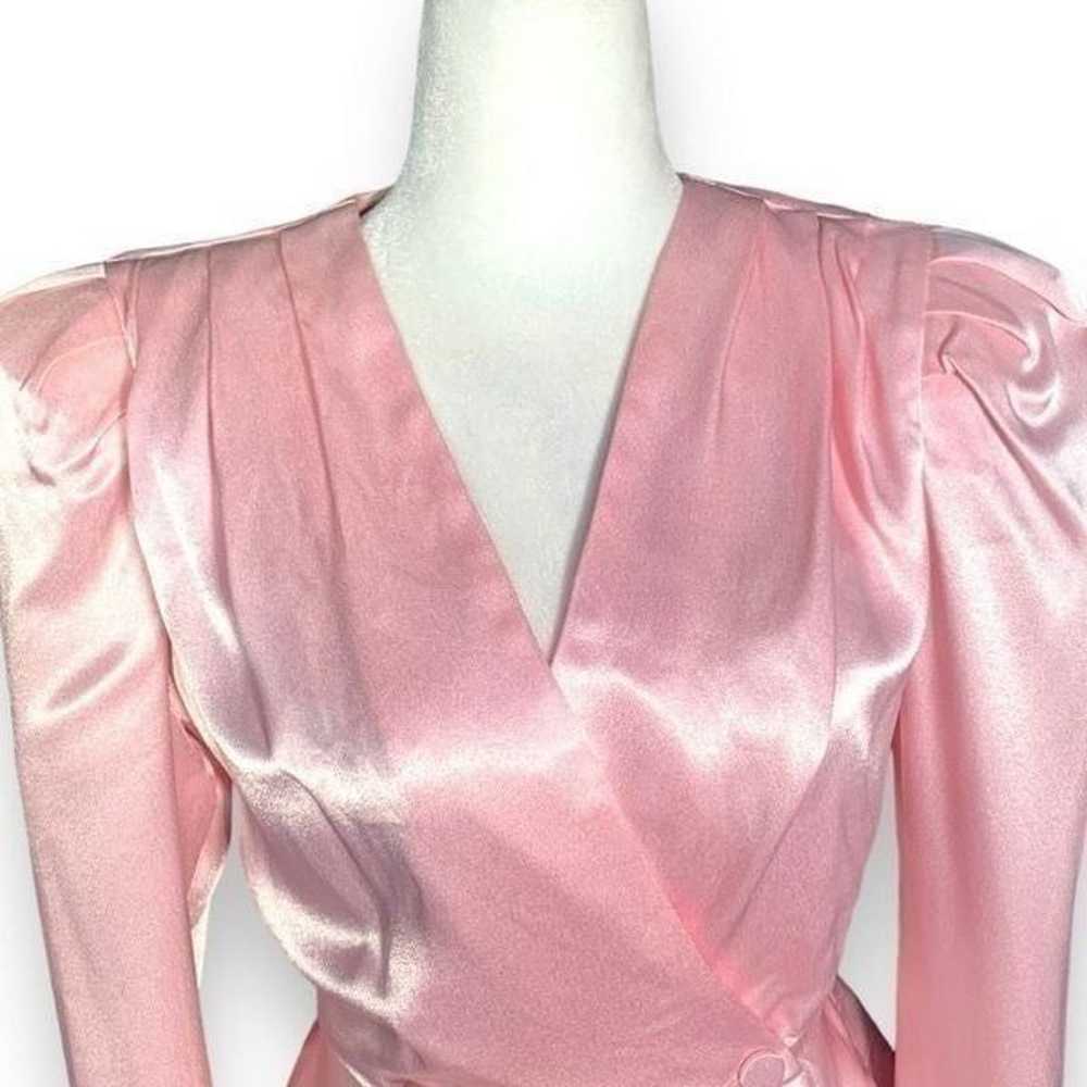 Vintage All That Jazz Jacket Pink Satin Padded Sh… - image 4
