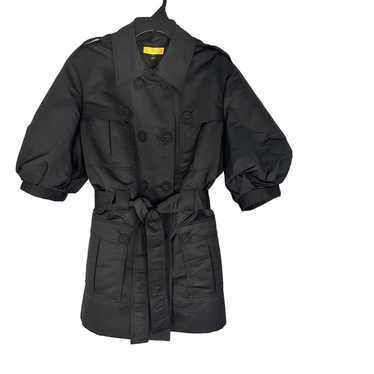 St John SoCa Trench Coat Oversized Puff Sleeve Bl… - image 1