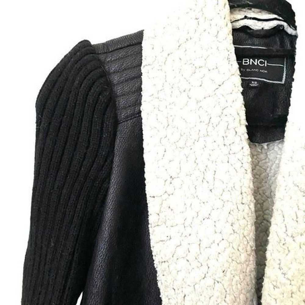 BLANC NOIR Faux Shearling Coat Black with Sweater… - image 2