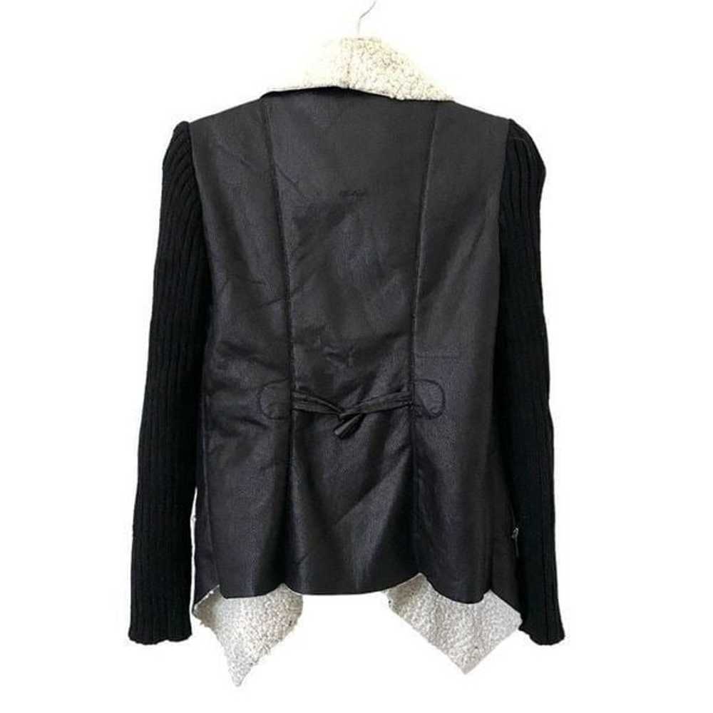 BLANC NOIR Faux Shearling Coat Black with Sweater… - image 3