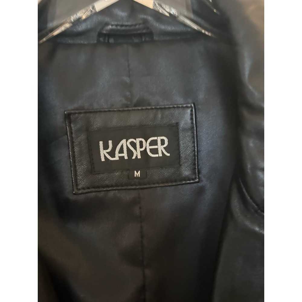 Vintage Kasper Genuine Leather Belted Trench Coat… - image 4