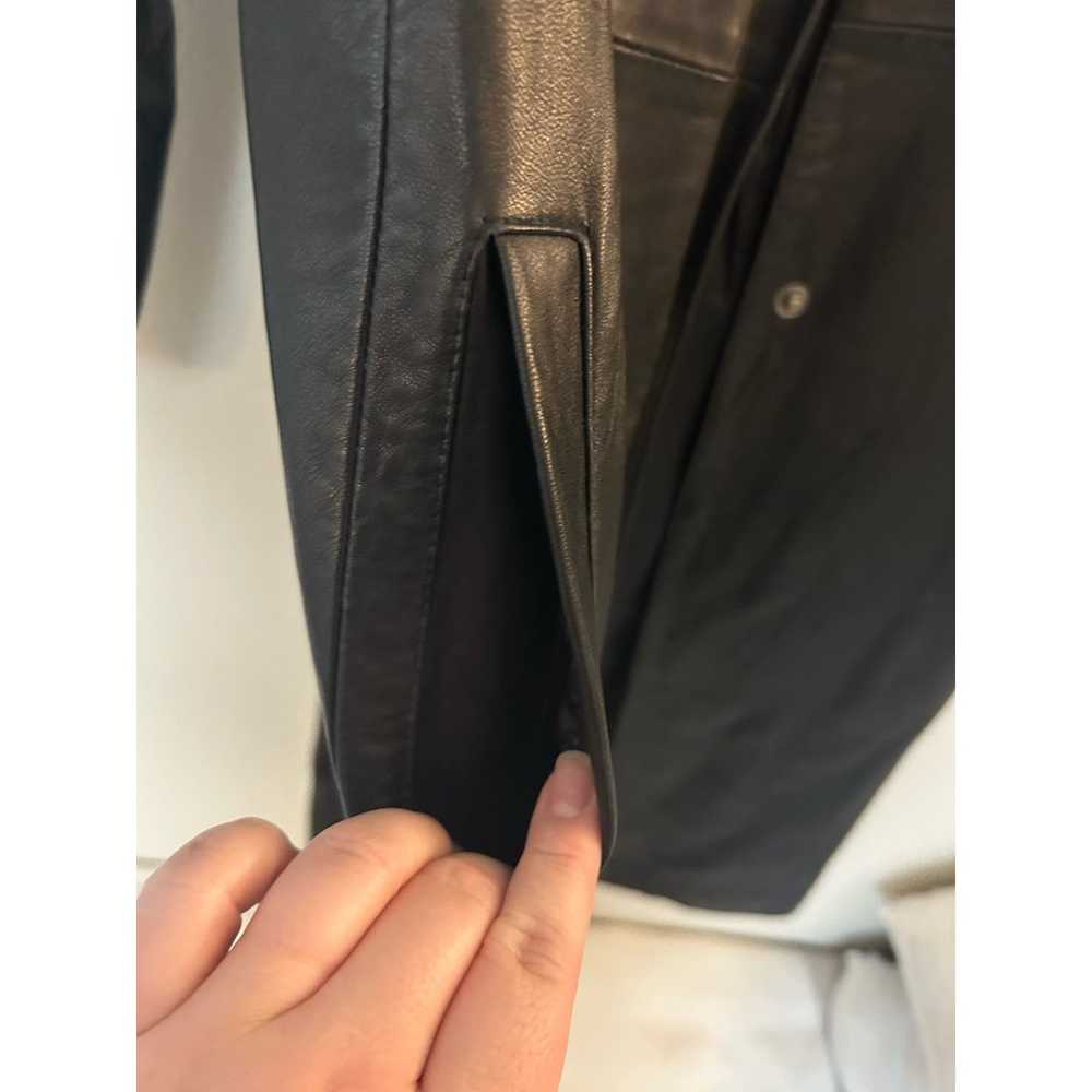 Vintage Kasper Genuine Leather Belted Trench Coat… - image 8