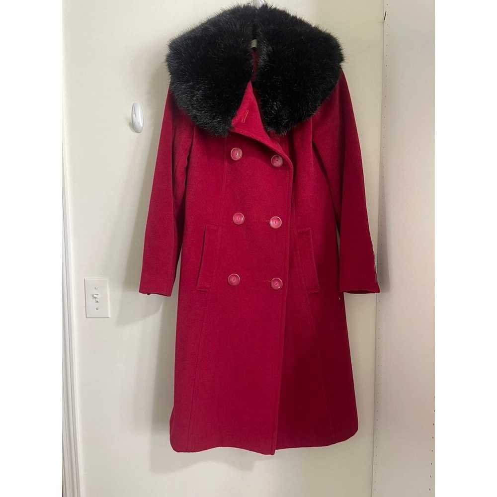 Womens Red Perry Ellis Double Breasted Wool Coat … - image 1