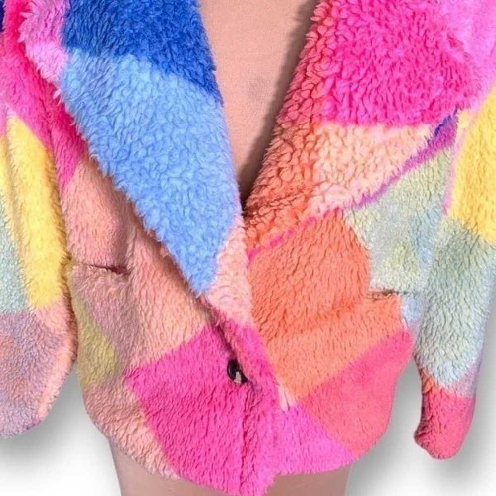 Blank NYC Happy Days Coat Multicolor Patchwork Fl… - image 3