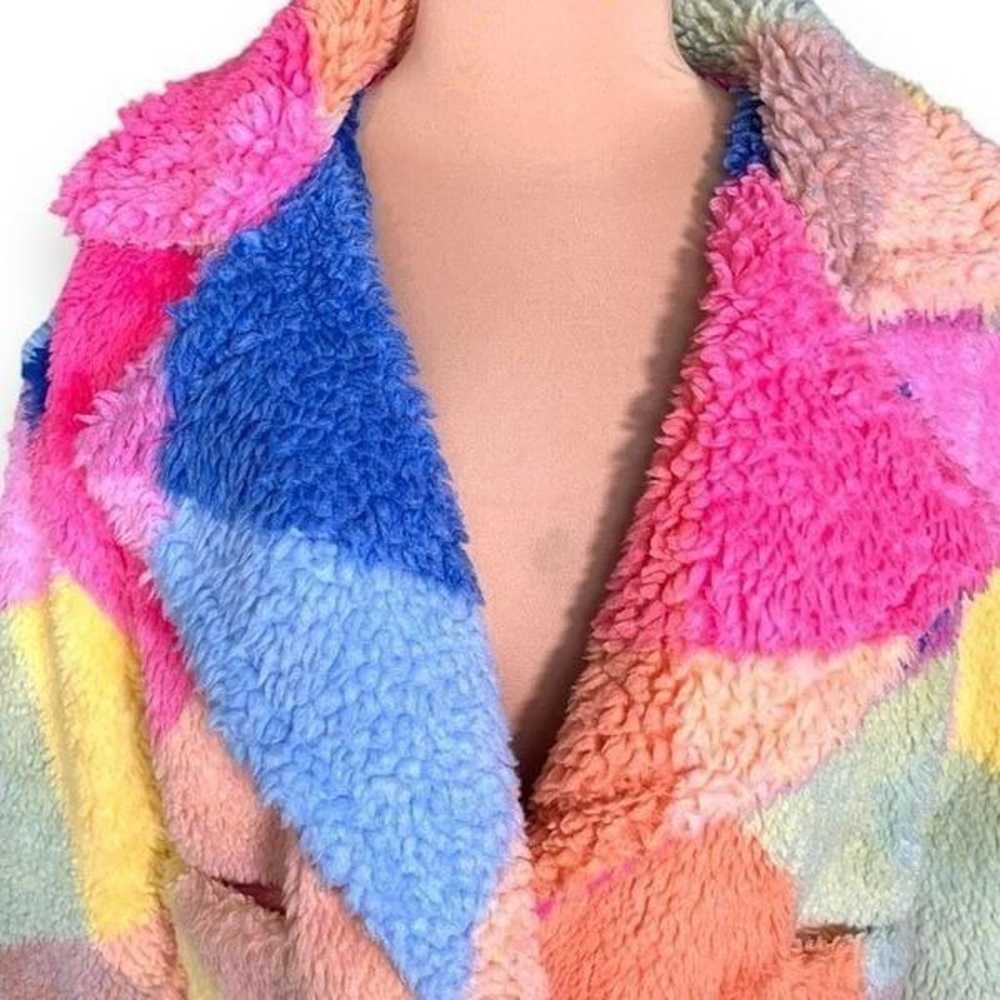 Blank NYC Happy Days Coat Multicolor Patchwork Fl… - image 4