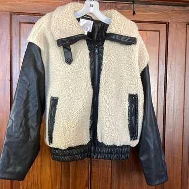 Rachel Parcell NWOT faux leather sherling bomber … - image 1