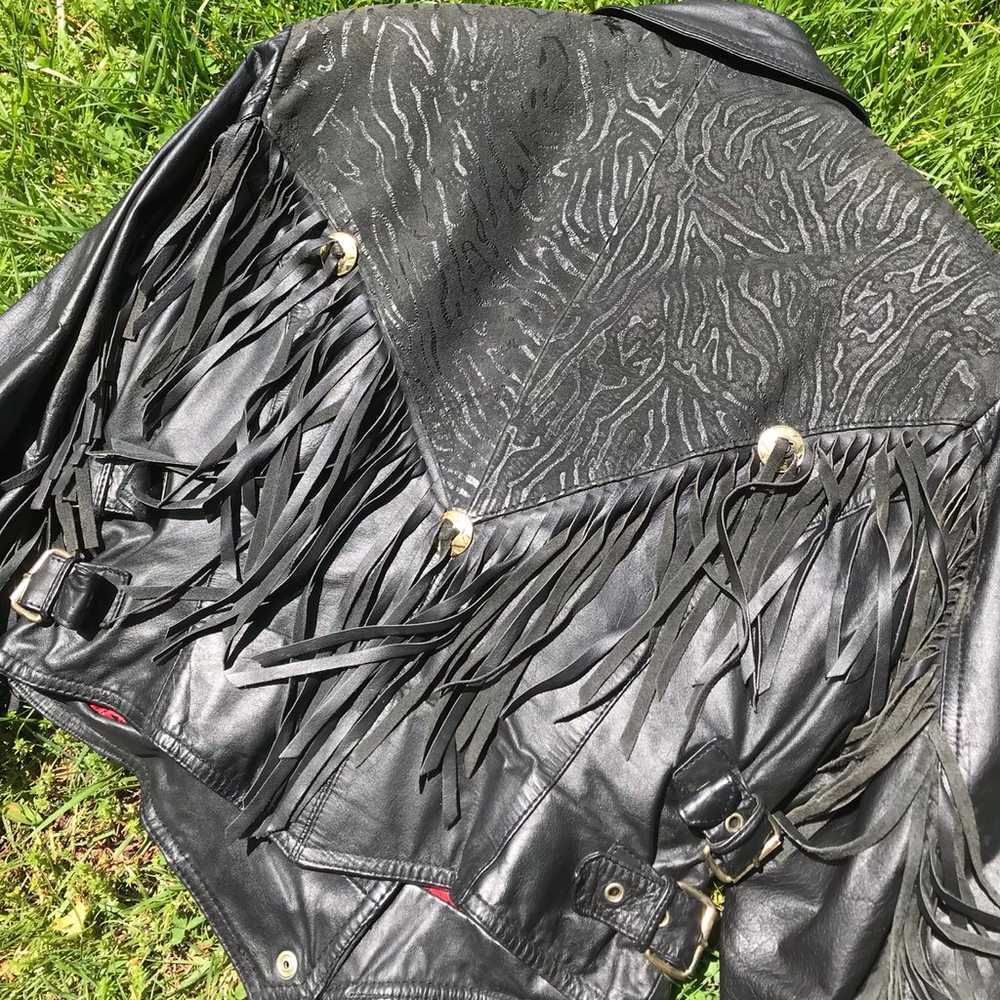 Vintage Bermans Leather Motorcycle Jacket - image 5