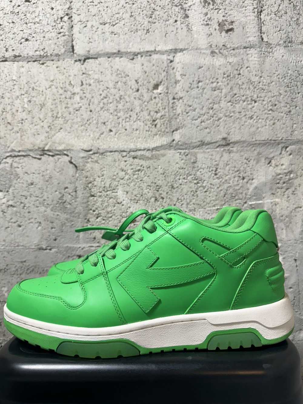 Off-White OFF WHITE Office Sneakers Green Leather - image 2