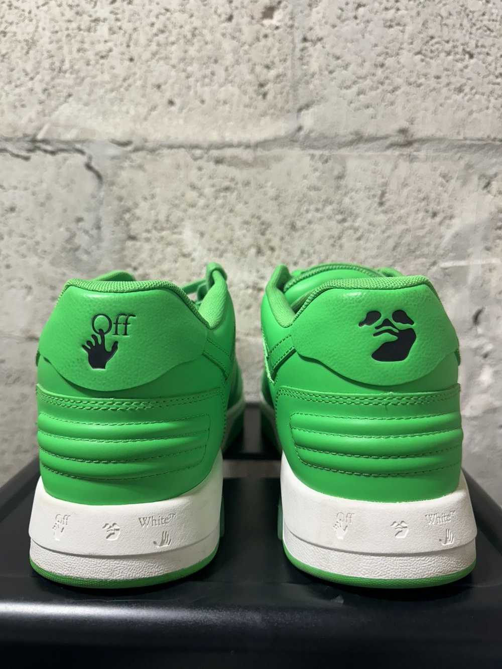 Off-White OFF WHITE Office Sneakers Green Leather - image 4
